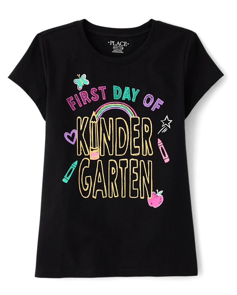 Girls First Day Kindergarten Graphic Tee