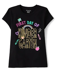 Girls First Day Kindergarten Graphic Tee