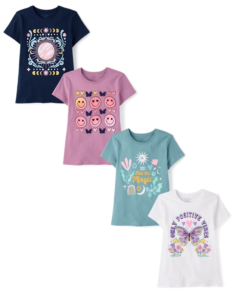 Girls Trend Graphic Tee 4-Pack