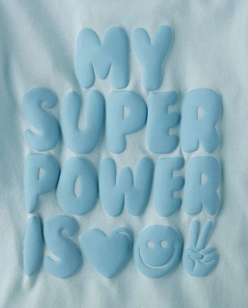 Girls My Super Power Graphic Baby Tee