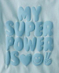 Girls My Super Power Graphic Baby Tee