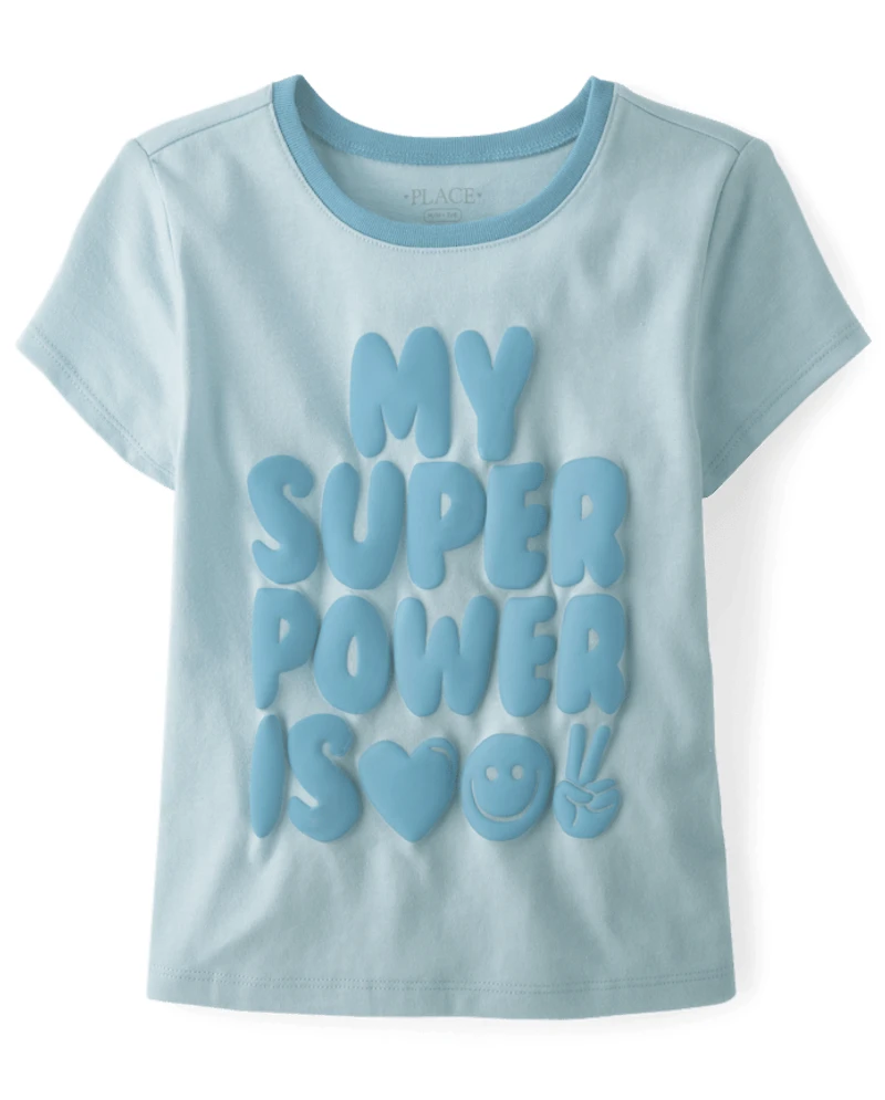 Girls My Super Power Graphic Baby Tee