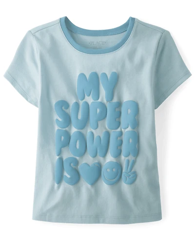 Girls My Super Power Graphic Baby Tee