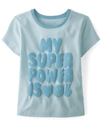 Girls My Super Power Graphic Baby Tee