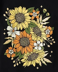 Girls Sunflowers Graphic Tee