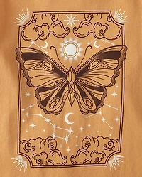 T-shirt graphique papillon pour fille