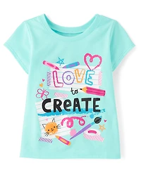 Toddler Girls Love to Create Graphic Tee