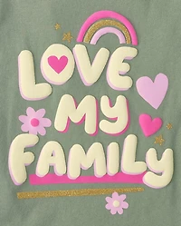 Baby And Toddler Girls Love My Family Graphic Tee