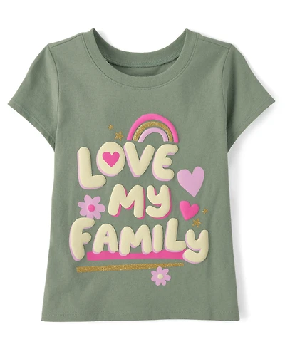 Baby And Toddler Girls Love My Family Graphic Tee