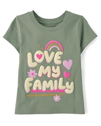 Baby And Toddler Girls Love My Family Graphic Tee