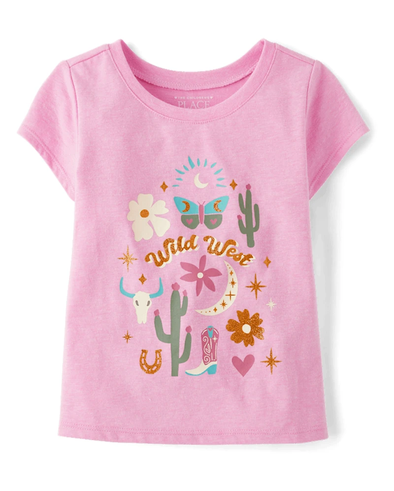 Baby And Toddler Girls Wild West Graphic Tee
