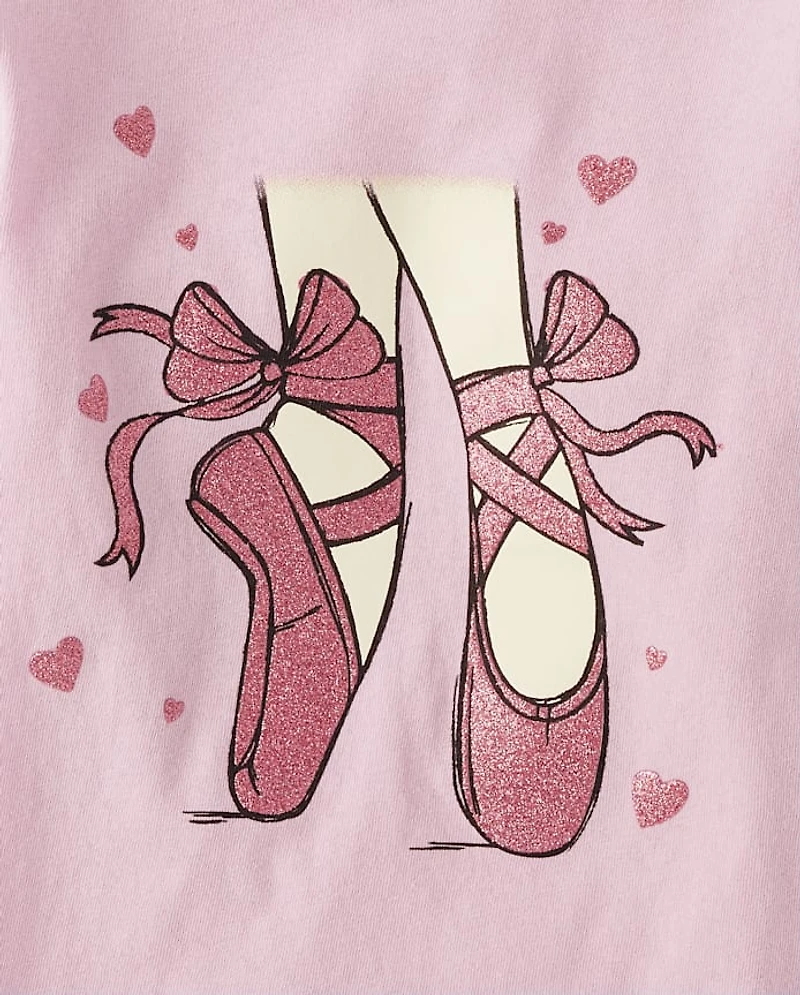 Baby And Toddler Girls Ballerina Pointe Shoes Graphic Tee