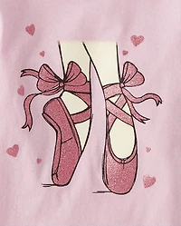 Baby And Toddler Girls Ballerina Pointe Shoes Graphic Tee