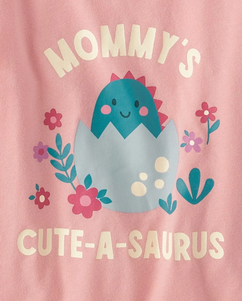 Baby And Toddler Girls Dino Graphic Tee 3-Pack