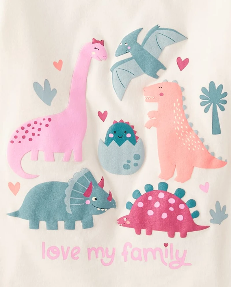 Baby And Toddler Girls Dino Graphic Tee 3-Pack