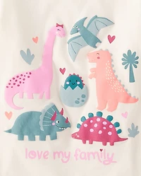 Baby And Toddler Girls Dino Graphic Tee 3-Pack