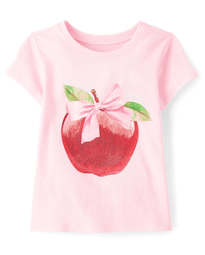 T-shirt graphique à nœud de pomme pour petite fille
