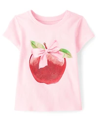 T-shirt graphique à nœud de pomme pour petite fille