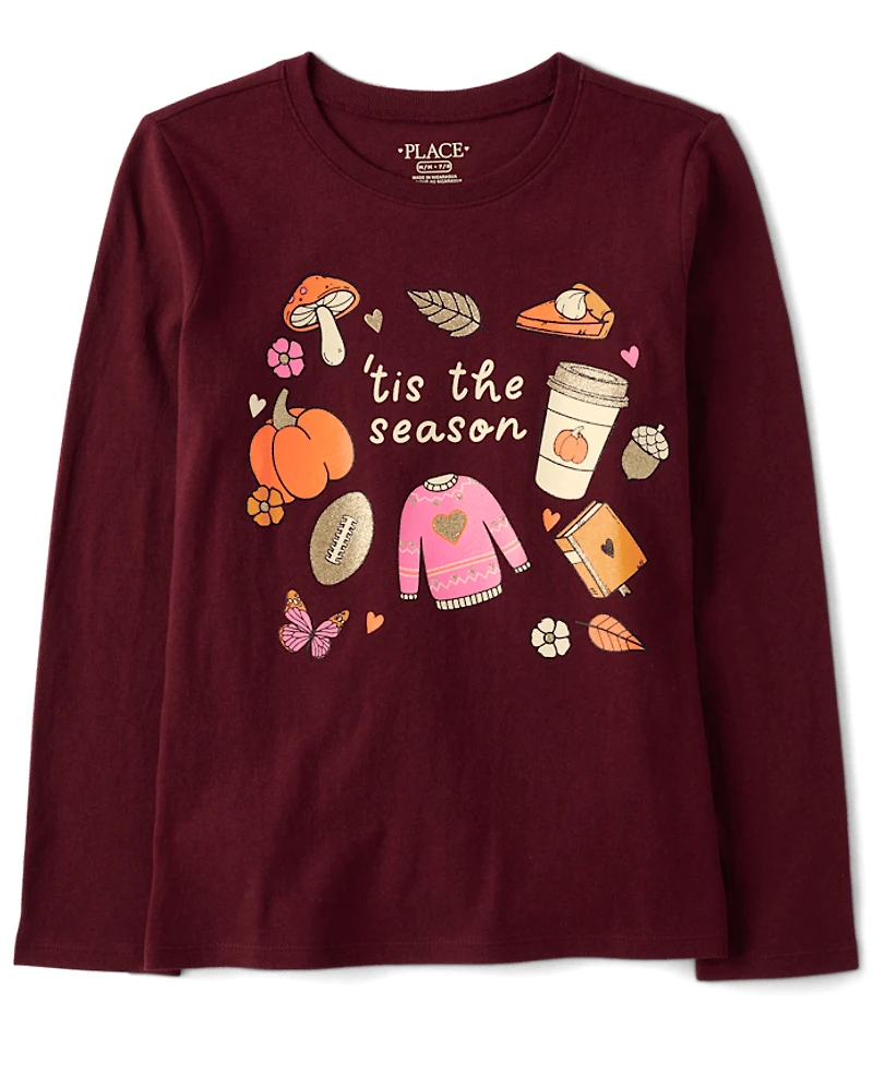 Girls Tis The Season Graphic Tee