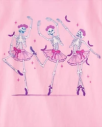 Girls Skeleton Ballerinas Graphic Tee