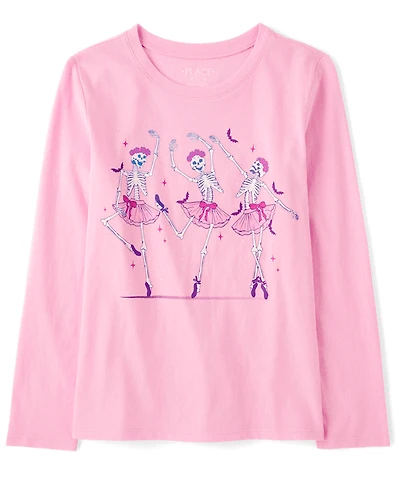 Girls Skeleton Ballerinas Graphic Tee