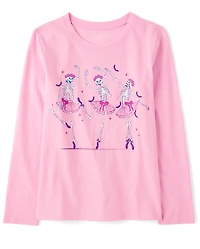 Girls Skeleton Ballerinas Graphic Tee