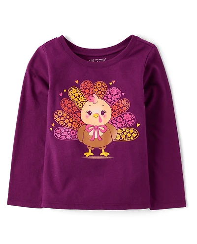 Baby And Toddler Girls Turkey Graphic Tee