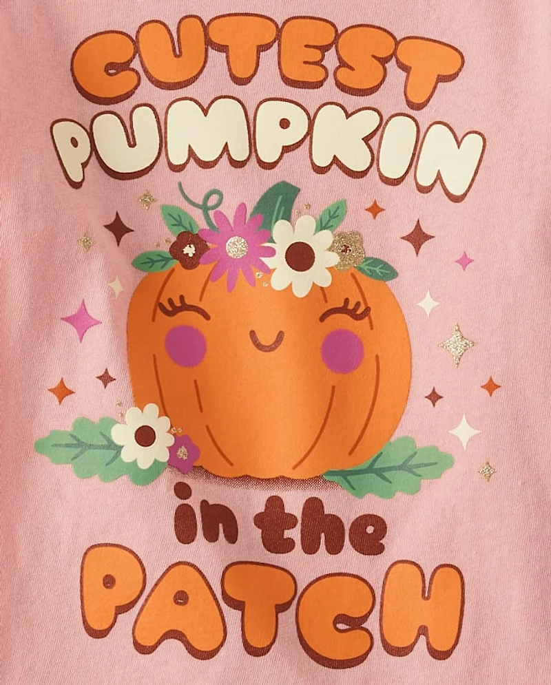 Baby And Toddler Girls Cutest Pumpkin Patch Graphic Tee