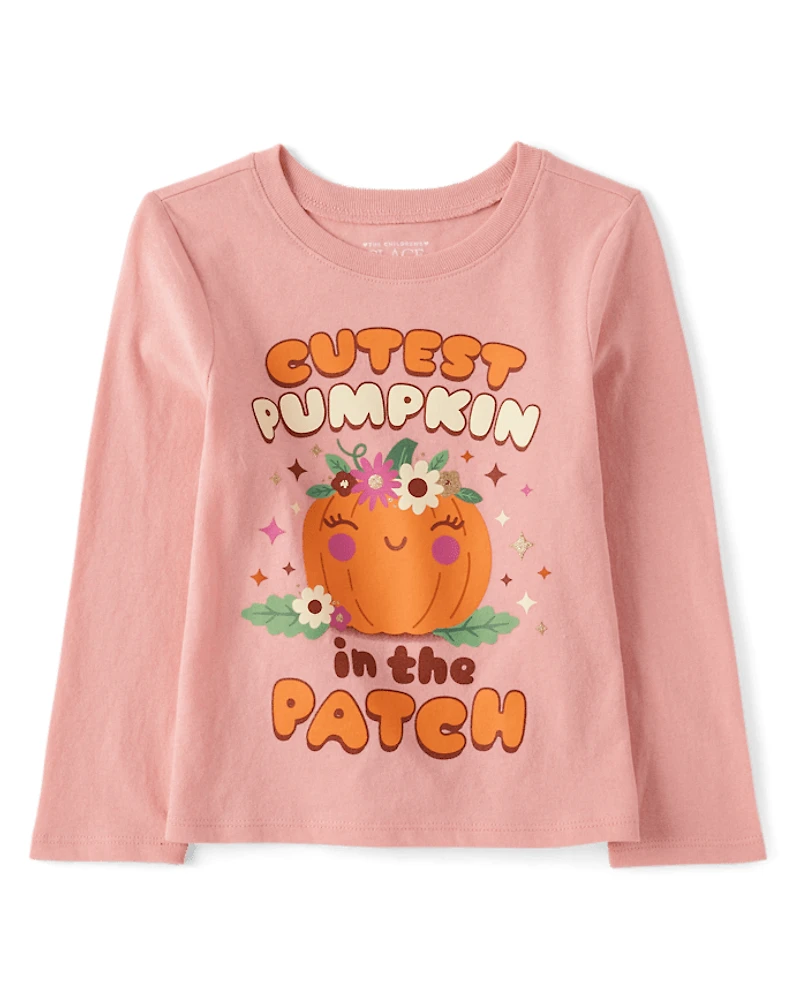 Baby And Toddler Girls Cutest Pumpkin Patch Graphic Tee