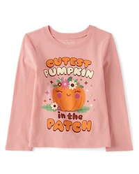 Baby And Toddler Girls Cutest Pumpkin Patch Graphic Tee