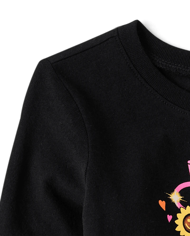 Baby And Toddler Girls Cat Drink Graphic Tee