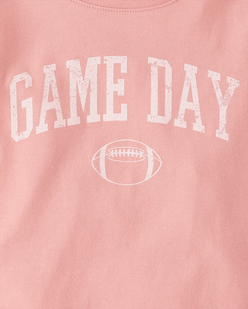 Baby And Toddler Girls Football Game Day Graphic Tee