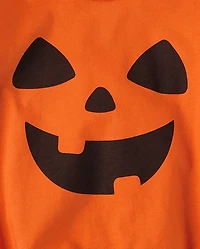 Baby Pumpkin Face Graphic Bubble Bodysuit