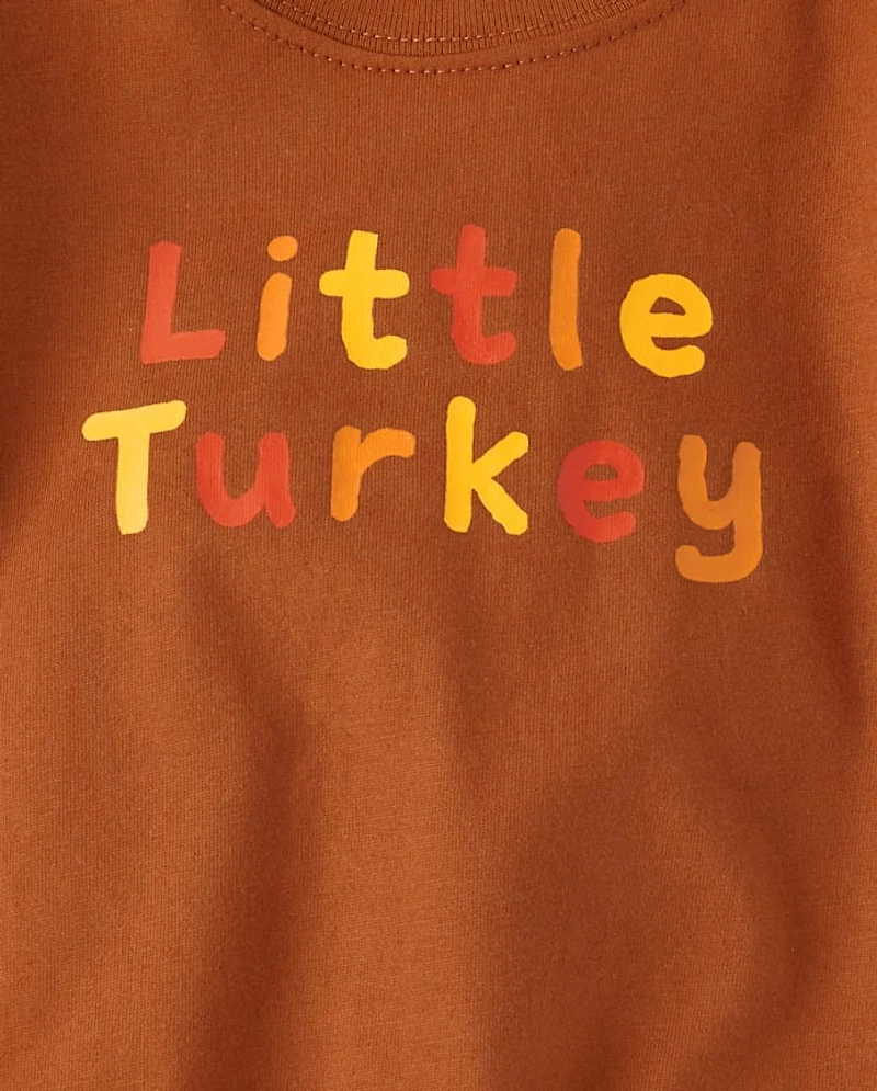 Baby Little Turkey Graphic Bubble Bodysuit