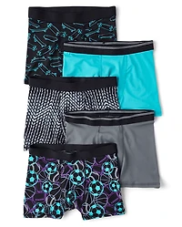 Boys Sport Performance Boxer Brief Underwear 5-Pack