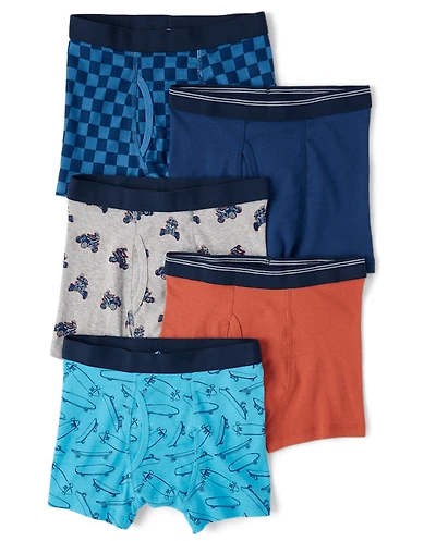 Boys Skateboard Boxer Brief Underwear 5-Pack