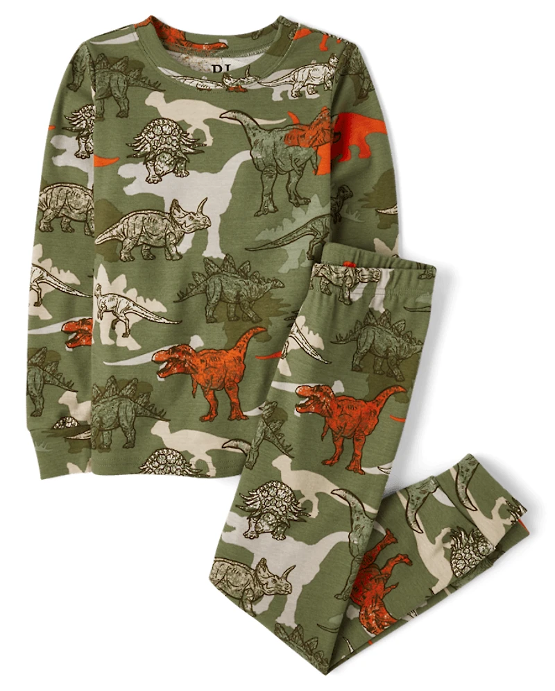 Boys Dino Snug Fit Cotton Pajamas