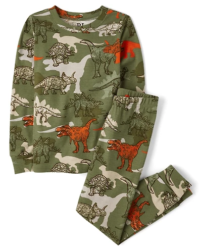 Boys Dino Snug Fit Cotton Pajamas