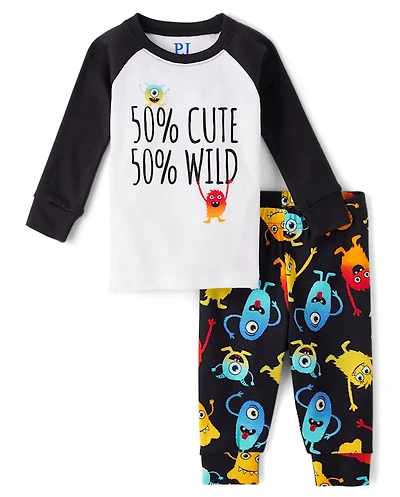 Pyjama en coton ajusté Monster pour tout-petits garçons