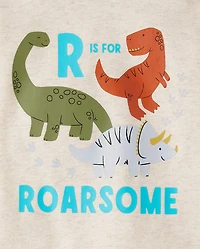 Pyjamas en coton ajustés à motif dinosaure pour bébés et petits garçons