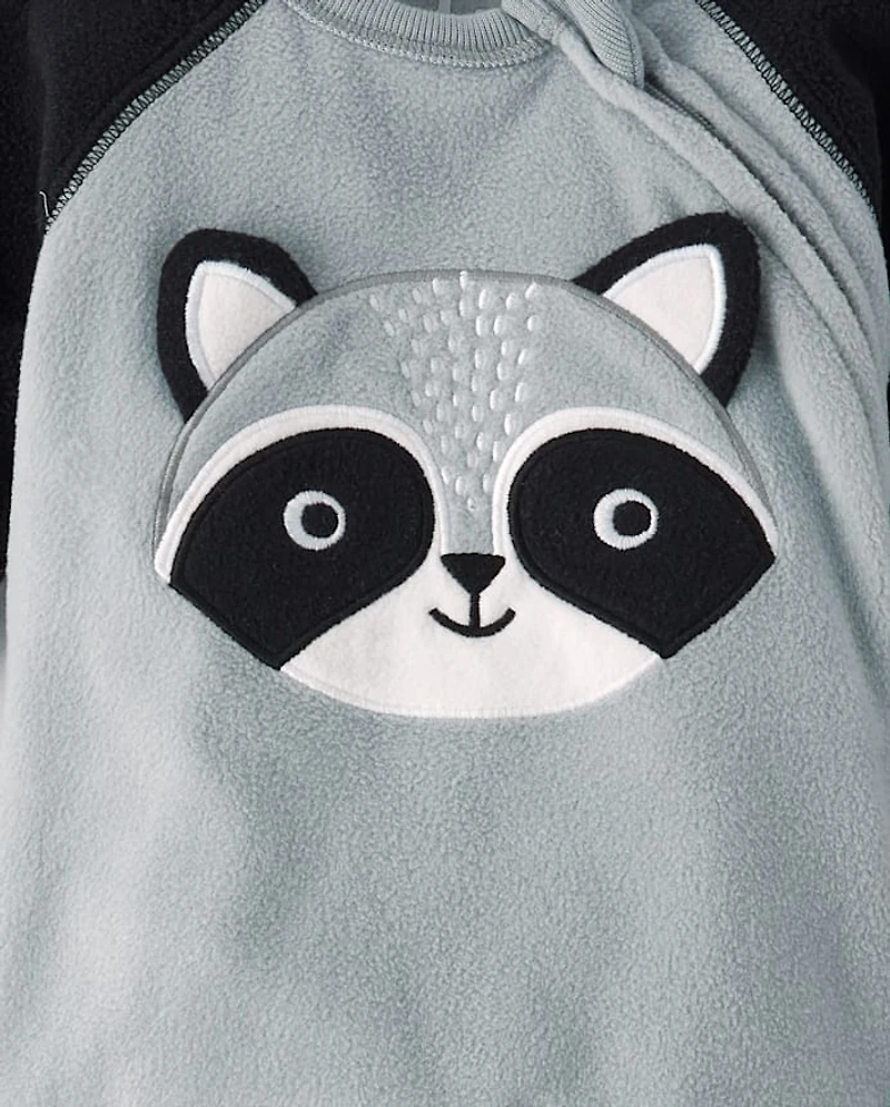 Baby And Toddler Raccoon Microfleece Footed One Piece Pajamas