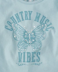 Haut à œillets graphiques ornés pour filles