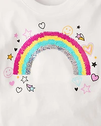 Girls Flip Sequin Rainbow Oversized Top