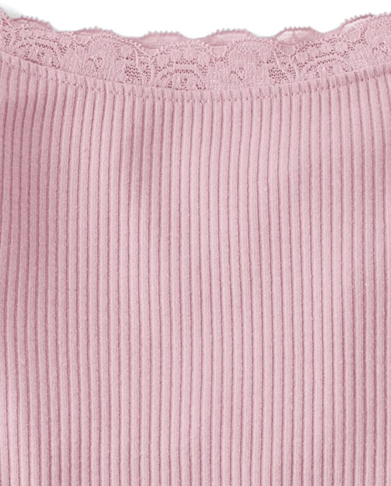 Girls Ribbed Off Shoulder Top