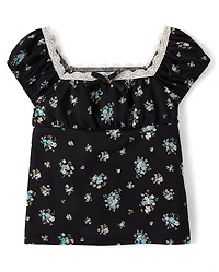 Girls Floral Babydoll Top