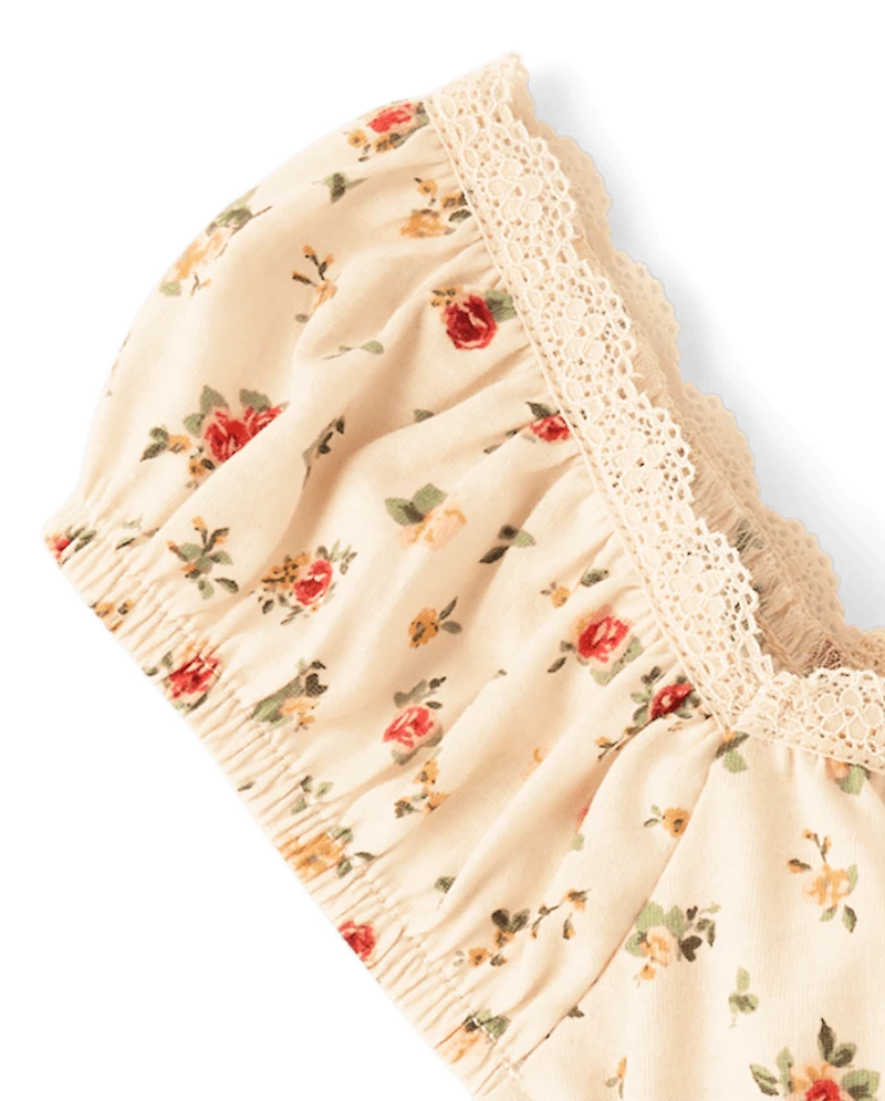 Girls Floral Babydoll Top