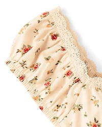 Girls Floral Babydoll Top