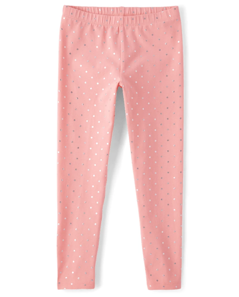 Girls Foil Dot Leggings