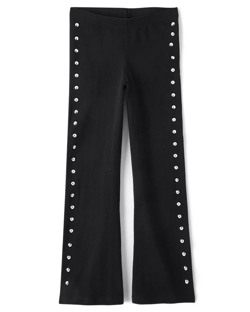 Girls Studded Flare Leggings