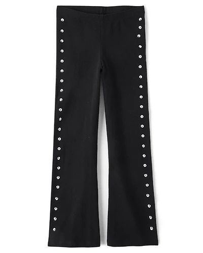Girls Studded Flare Leggings